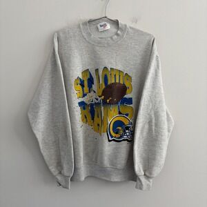 Vintage 1995 St Louis Rams Locker Line Crewneck Sweatshirt Gray Mens XL